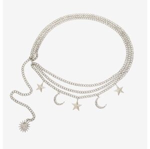 Hot Topic Moon and Star Layered Chain Belt